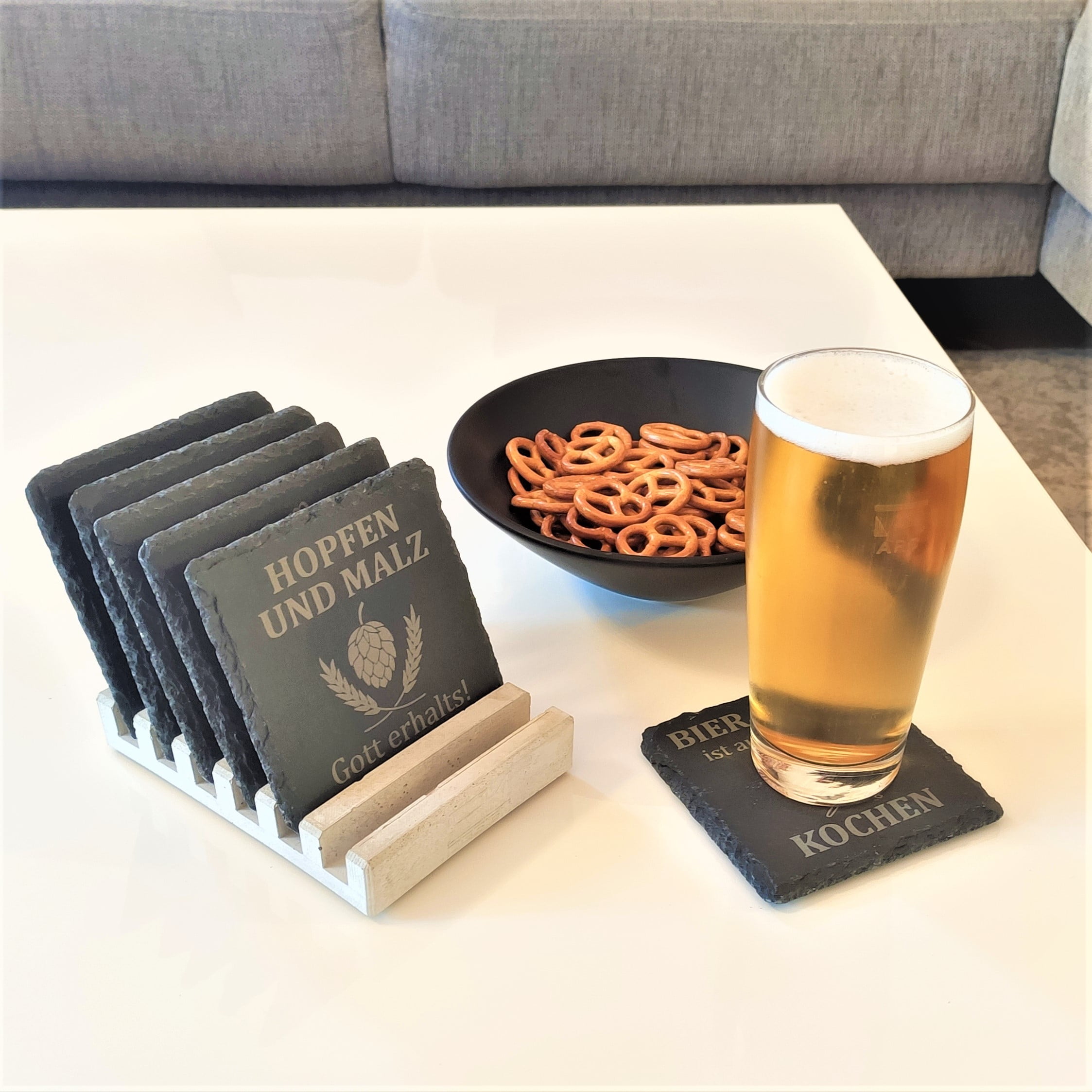 Schiefer Untersetzer "Bier" – Bild 2