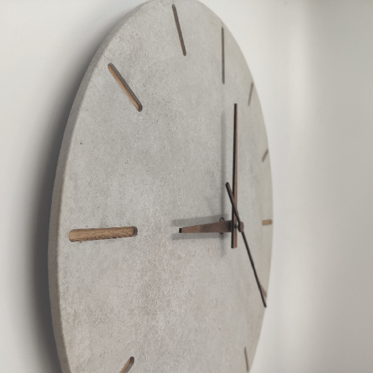Betonuhr „Balance“ - Nature - mit Echtholz Inlays – Bild 4